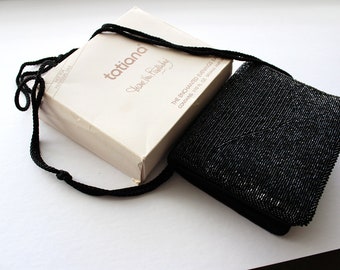 Diane von Furstenberg  black beaded  Clutch Bag / Tatiana perfume original box #978
