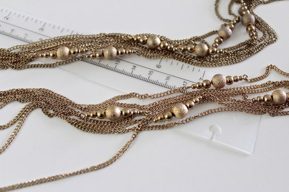 Multi strand  gold tone chain necklace  retro  ch… - image 9