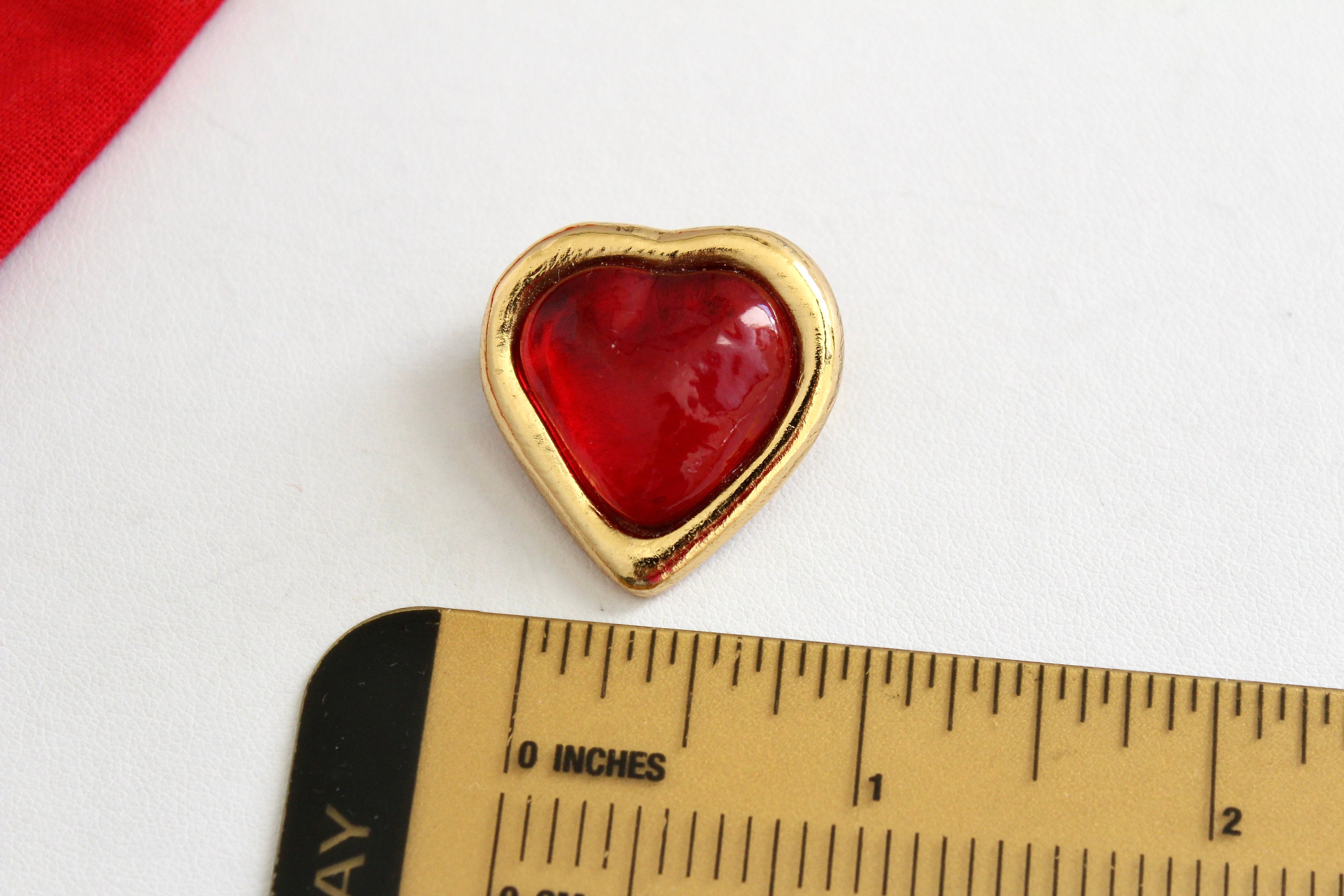 Vintage YSL Red Lucite Heart Brooch - French Couture Jewelry - Etsy