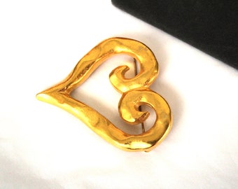 Vintage Signed 'edouard Rambaud Paris' Heart Shaped Brooch With