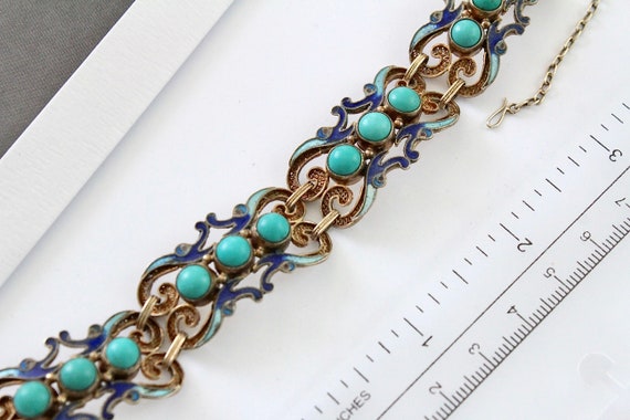RARE ART Deco Chinese Export Bracelet Lapis Sterl… - image 5