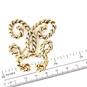 Guerlain   Gold Tone Monogram Logo  brooch/ Guerlain Couture  designer brooch    # 1526/2