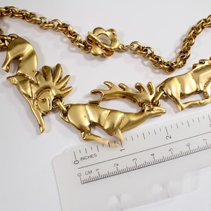 Glam Kenzo Animal style Gold tone necklace / Designer jewelry/ Kenzo fashion jewelry  #