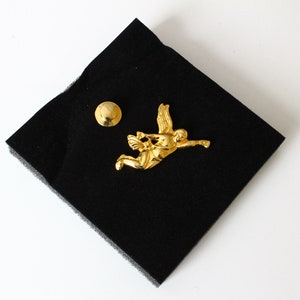 Givenchy Gold Tone Angel Blowing Horn Brooch Pin, Signed