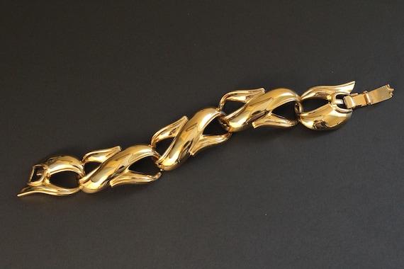Signed Hubert GIVENCHY  Statement Gold tone Link … - image 2