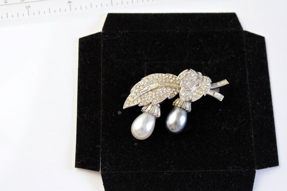 Wedding Jewelry Rare Crown Trifari 1950s rhodium