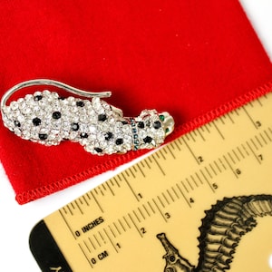 K.J.L. for Avon Rhinestone Leopard Brooch: Kenneth Jay Lane Panther Pin