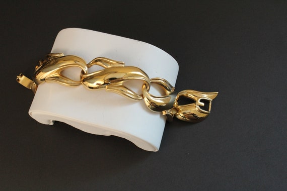 Signed Hubert GIVENCHY  Statement Gold tone Link … - image 1