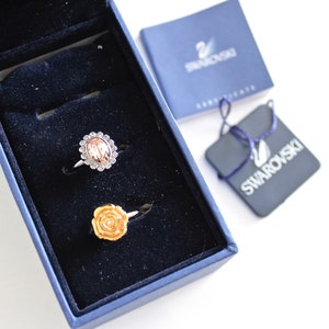 Boxed   Authentic SWAROVSKI 2 rings,Certified Swarovski Rings, jewelry lot  #2468