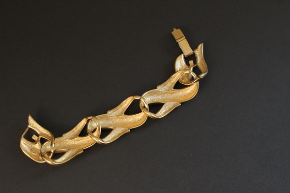 Signed Hubert GIVENCHY  Statement Gold tone Link … - image 4