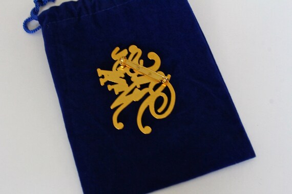 Broche Vintage Nina Ricci - Logo Monogramme - Doré - Années 1990 - Occasion