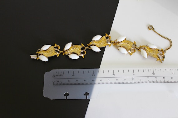 Iconic Schiaparelli Milk Cabochon Leaf bracelet ,