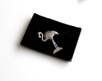 Unsigned Silver tone Flamingo Pin Brooch #1568/2