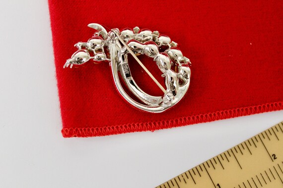 Crown Trifari  Pat Pend rhodium plated   Brooch  … - image 6