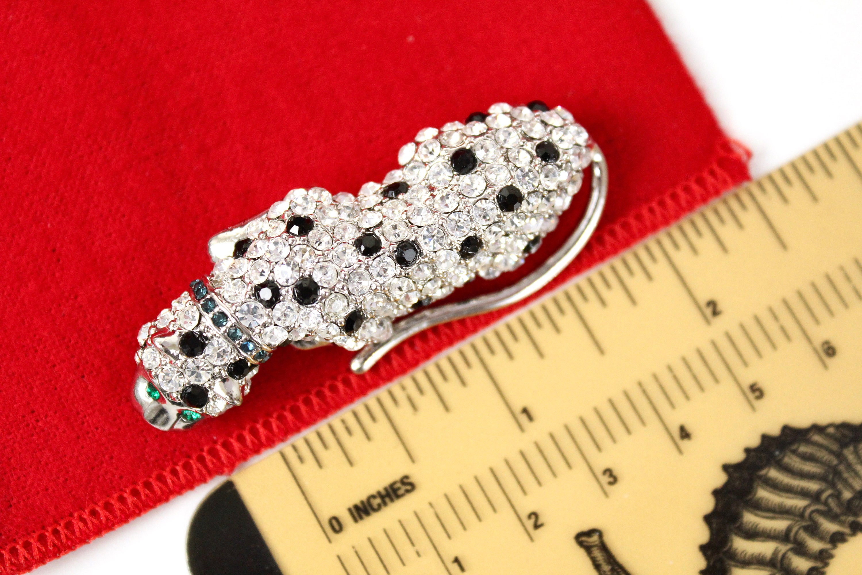 K.J.L. for Avon Rhinestone Leopard Brooch: Kenneth Jay Lane
