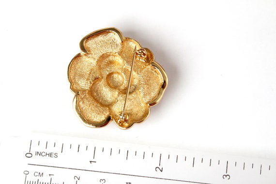 Vintage Dior  Crystal Rose  Flower Brooch/Pin/ Re… - image 4