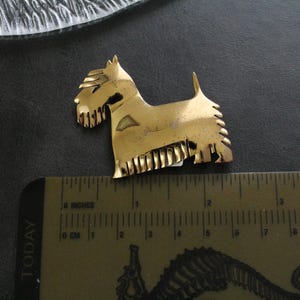 Vintage Handmade Sterling Scottie Dog Brooch: Gold-Tone Animal Jewelry
