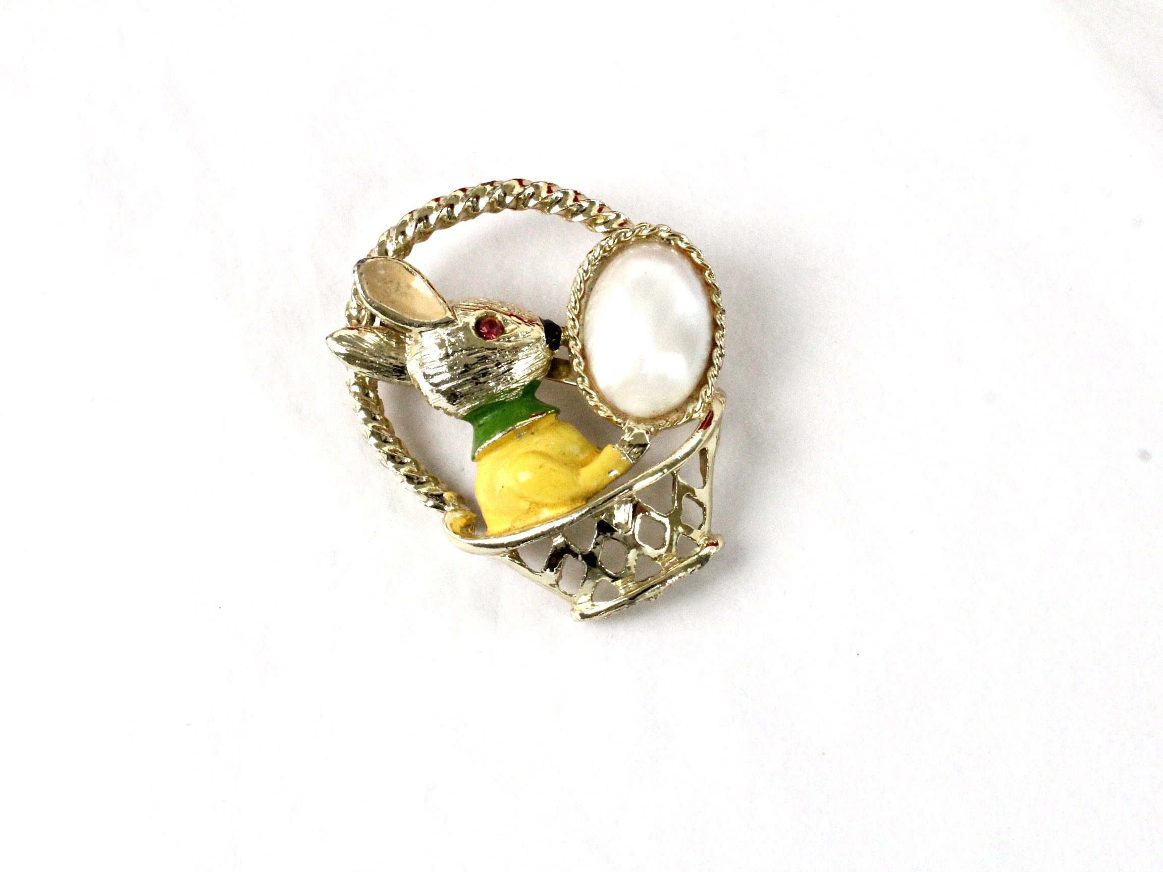 Signed B.J. Beatrix Jewelry Easter Bunny Rabbit Enamel Brooch / Pin ...