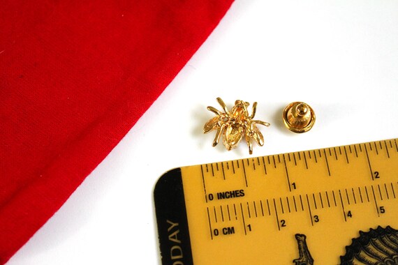 Unsigned small  Bee pin with Clear Rhinestones - … - image 8