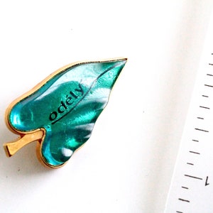 Vintage Guerlain Paris  Vintage Perfume brooch  with green Lucite  #2292