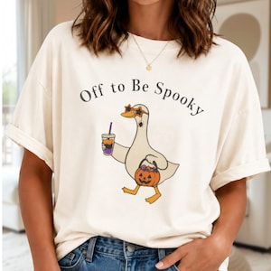 Off to Be Spooky Goose PNG, Halloween Cartoon Digital Download, Instant Download