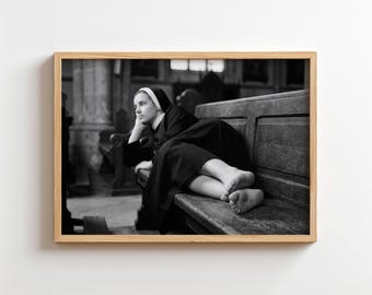 Minimalist Nun Feet Poster - Modern Catholic Wall Art