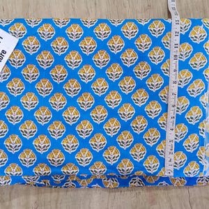 Hand Block Print Cotton Fabric: Floral Sewing Material By The Yard 03