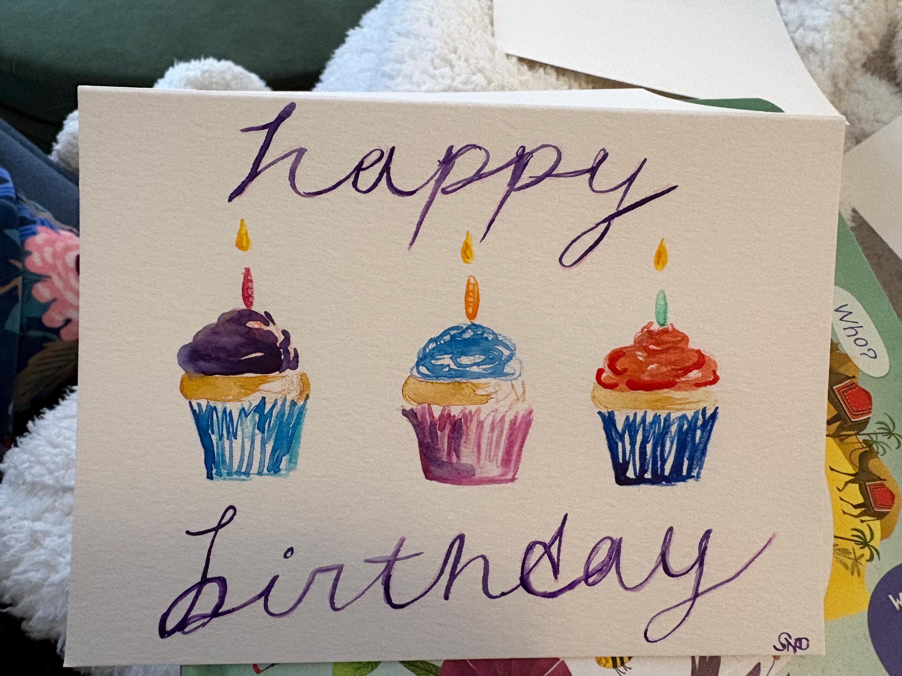 Watercolor Birthday Card - 5x6.875inches - With Blank White Envelope - Etsy