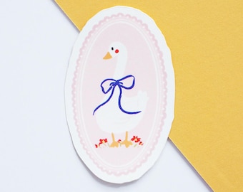 Süße Vintage Gans, Vinyl Aufkleber Matt
