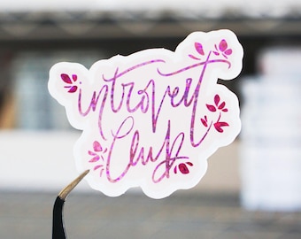 Rosa Glitzer Introvert Club Sticker