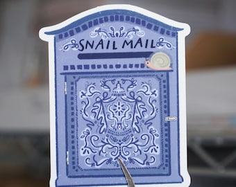 Blaue Post Snail Mail Vintage Mailbox Matt Aufkleber