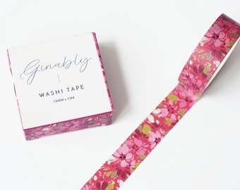 Leuchtend pinkes Blumen Illustration Washi Tape