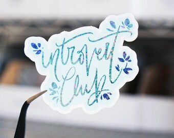 Blau Glitzer Introvert Club Sticker