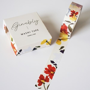 Cream Floral Painting Floral Washi Tape