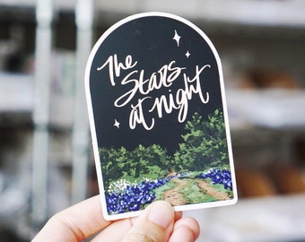 The Stars at Night Vinyl Matte Large Texas State Sticker, Deep in the Heart of Texas