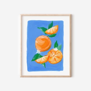 Oranges in Gouache Art Print 8 x 10 image 1