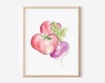 Vegetable Medley No. 2 - Watercolor Print - 8 x 10