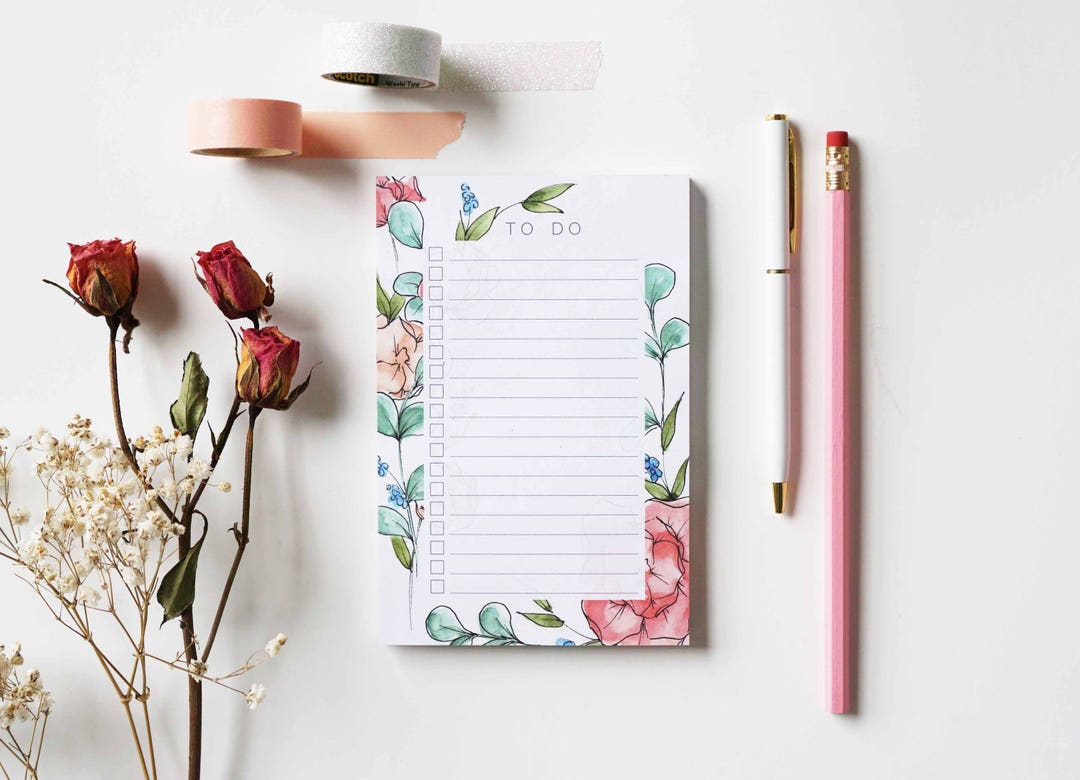 May Floral To-do List Notepad, Memo Pad - Etsy