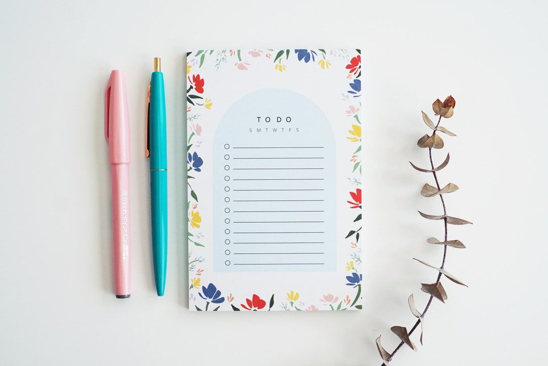 Meadows Floral Pattern to Do List Lined Notepad - Etsy
