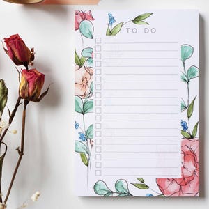 Bloc-notes de liste de tâches florales de mai, bloc-notes image 3