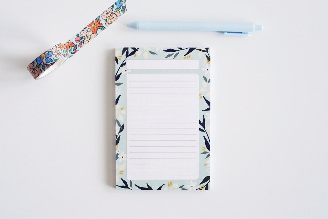 Mint Floral To-do List Notepad, Memo Pad - Etsy