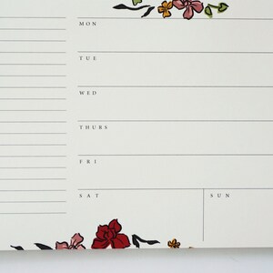 Floral Weekly Planner Notepad, Desk Organizer - Etsy