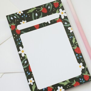 Strawberry Pattern Blank Notepad, Memo Pad image 2