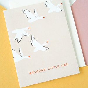 Bienvenue petit, nouvelle carte bébé, futurs parents, non sexiste, carte vierge, carte de taille A2