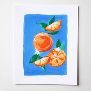 Oranges in Gouache Art Print 8 x 10 image 2
