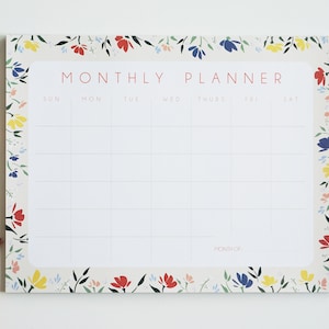 Meadows Print Monthly Calendar, Desk Pad, Desk Calendar, Agenda