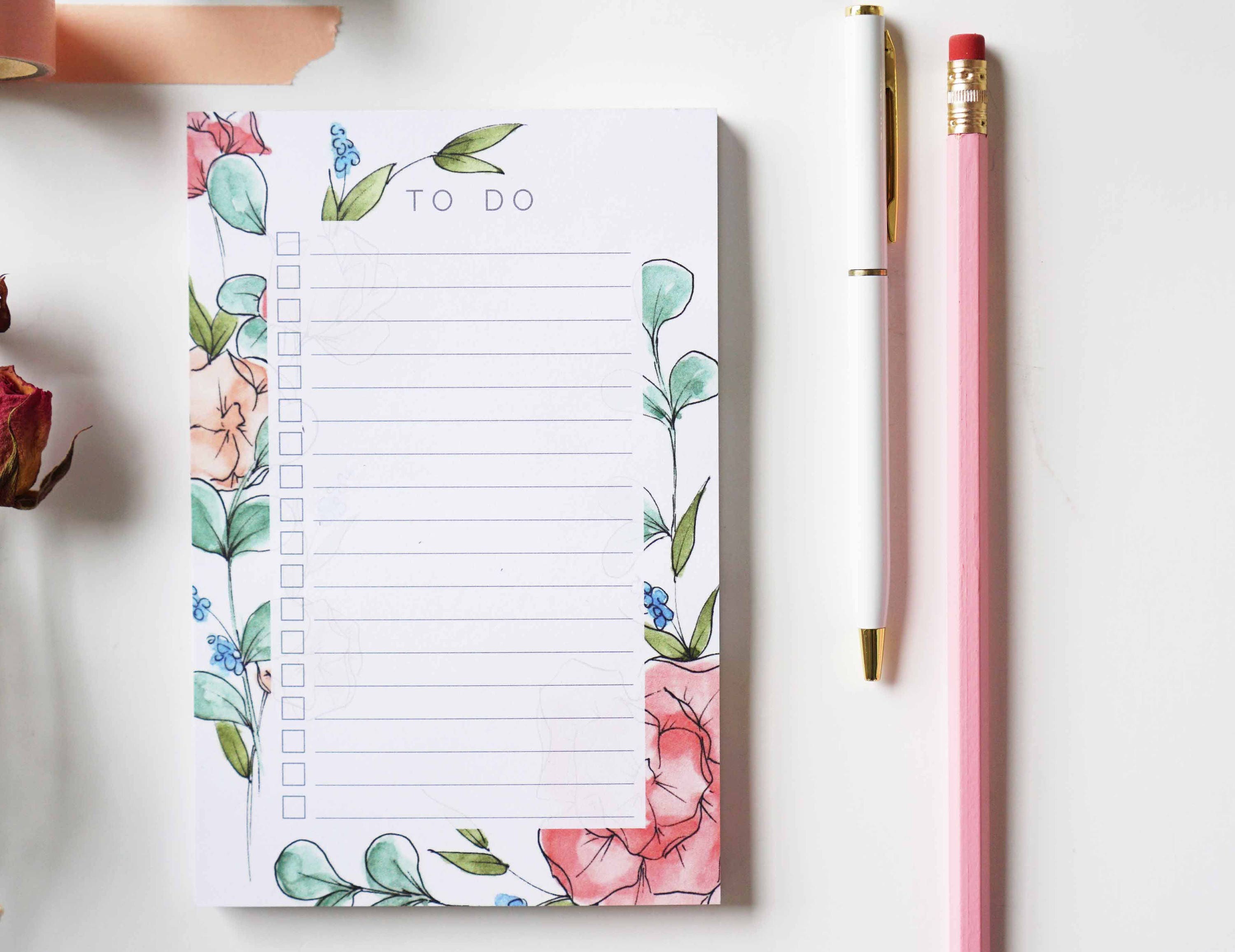 May Floral To-do List Notepad, Memo Pad - Etsy