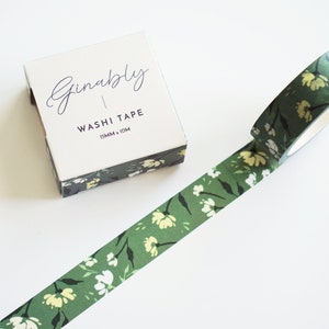 Vivid Green and Yellow Floral Washi Tape