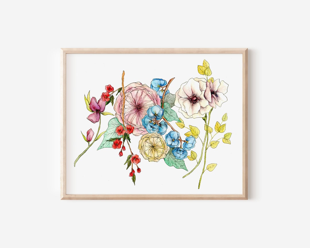Wildflowers - Floral Watercolor Print - 8 X 10 - Etsy