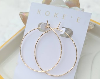 Classic Everyday Hoops | Hammered Hoops | Minimalist | Dainty